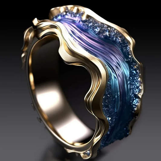 Ethereal Ocean Wave Ring