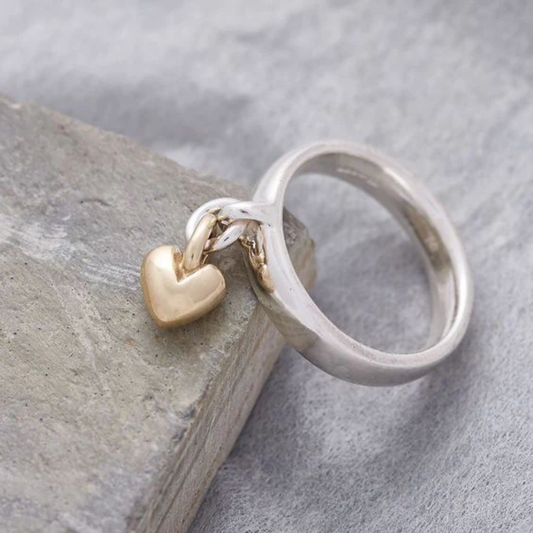Golden Heart Whisper Ring