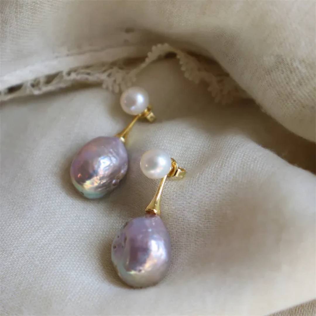 Twilight Droplet Pearl Earrings