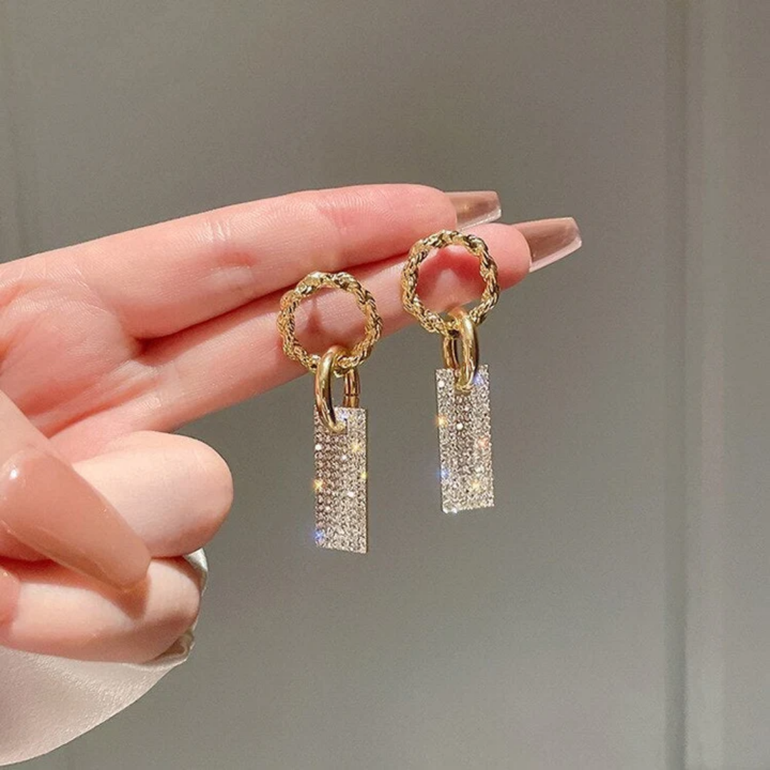 Golden Glimmer Loop Earrings