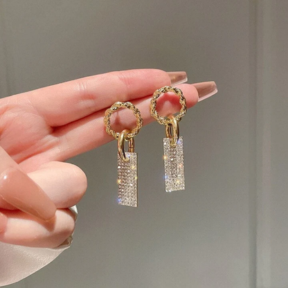 Golden Glimmer Loop Earrings