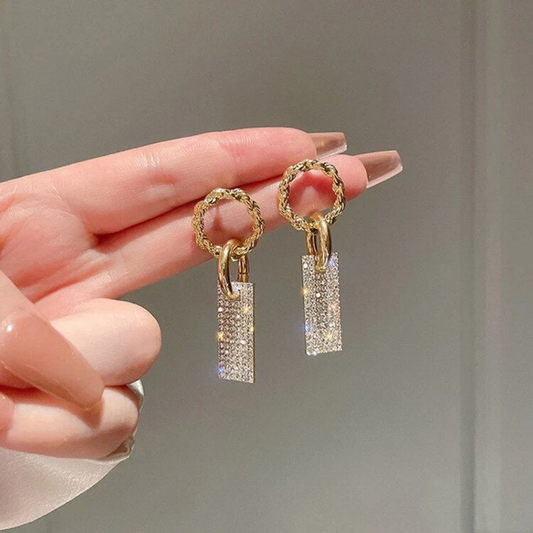 Golden Glimmer Loop Earrings