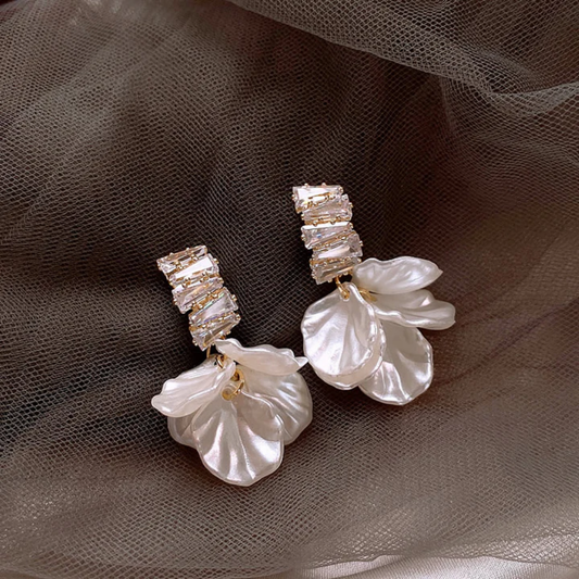 Frosted Bloom Statement Earrings