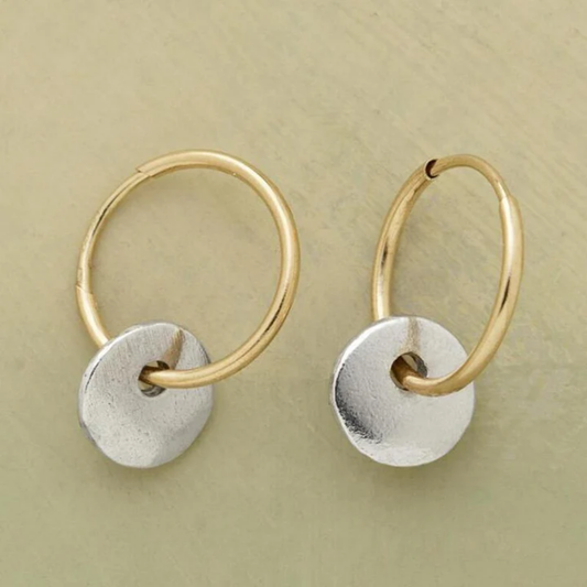 Twilight Coin Hoop Earrings