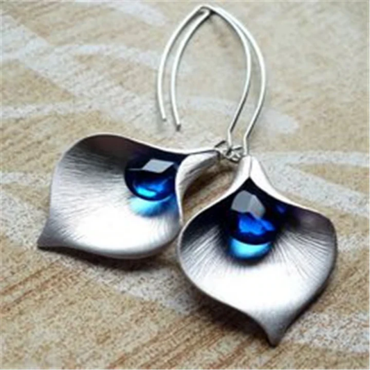 Midnight Petal Drop Earrings
