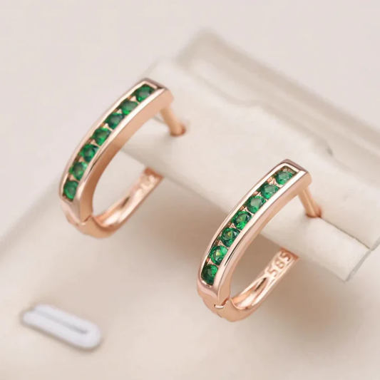 Verdant Curve Huggie Earrings