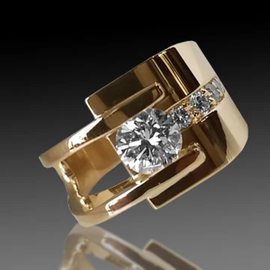 Golden Prism Statement Ring