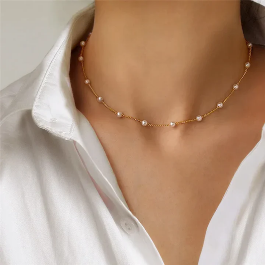 Dainty Whisper Pearl Necklace