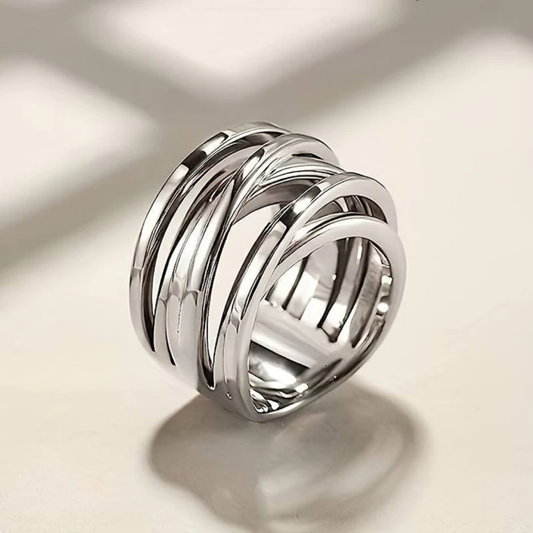 Moonlit Echo Spiral Ring