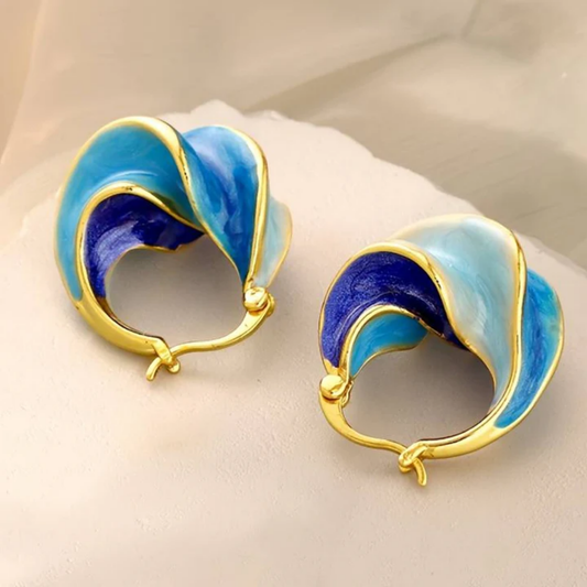 Azure Tide Wave Earrings
