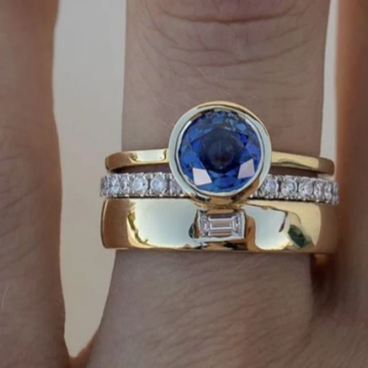 Celestial Sapphire Crown Ring