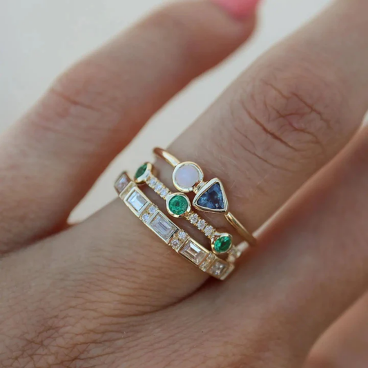 Aurora Harmony Stacking Rings