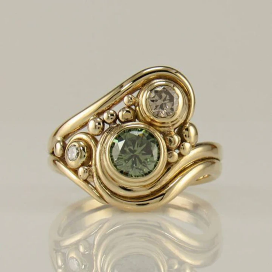 Verdant Waves Ring