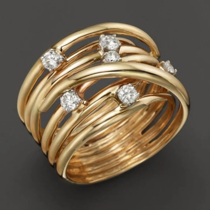 Golden Cascade Ring