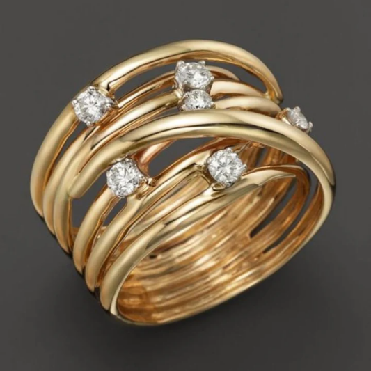 Golden Cascade Ring