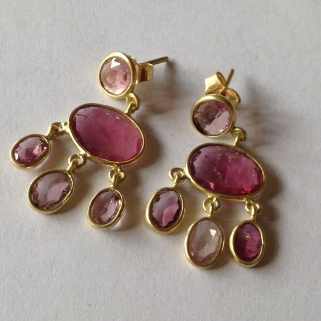 Rose Cascade Gem Earrings
