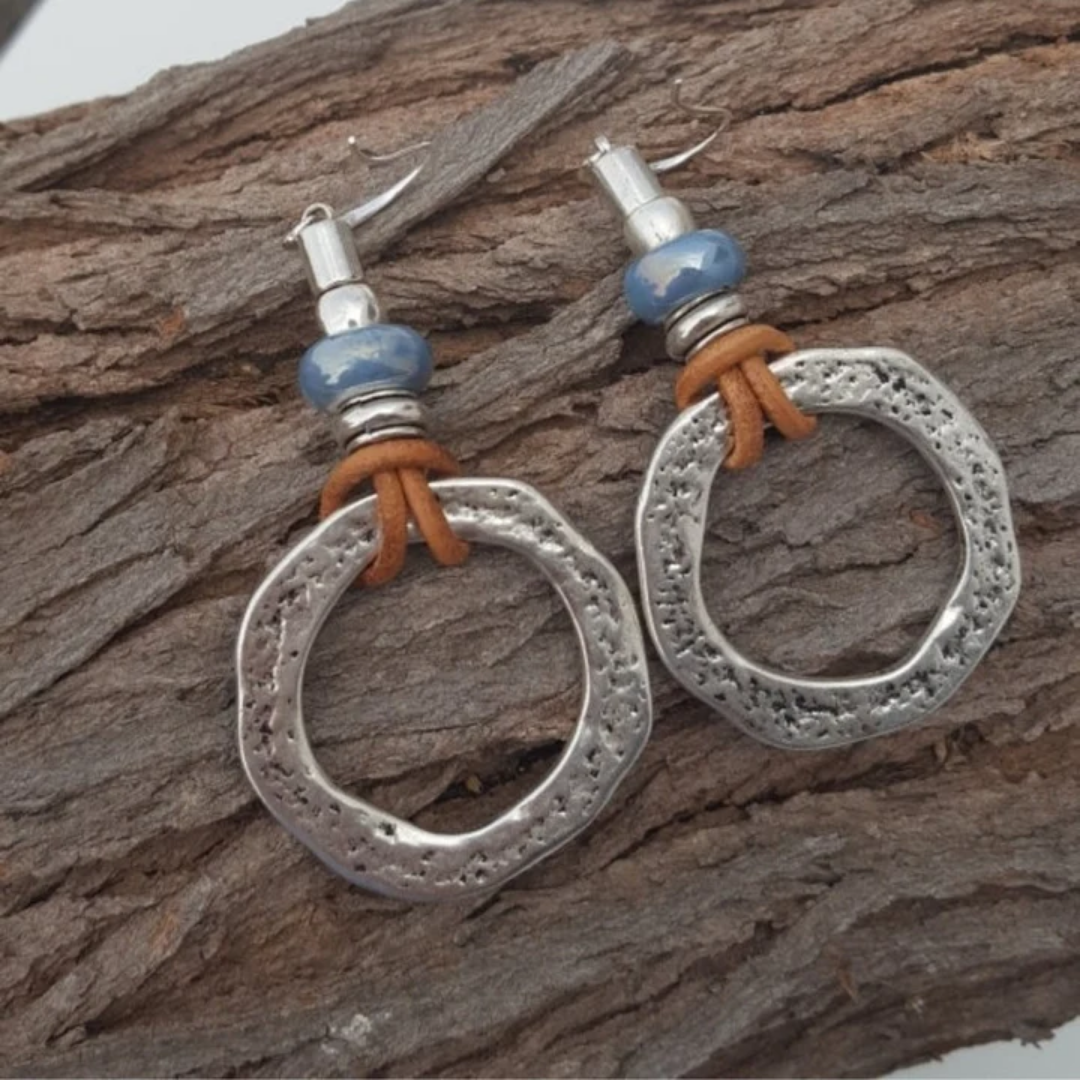 Rustic Horizon Hoop Earrings