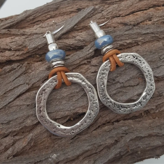 Rustic Horizon Hoop Earrings