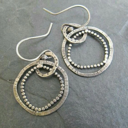 Vintage Eclipse Circle Earrings