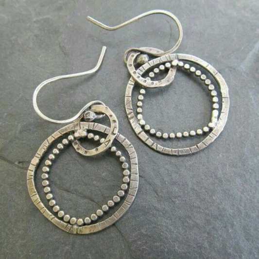 Vintage Eclipse Circle Earrings