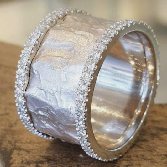 Starlit Horizon Wide Band Ring