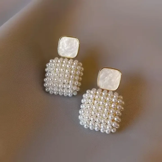 Pearl Elegance Mosaic Earrings
