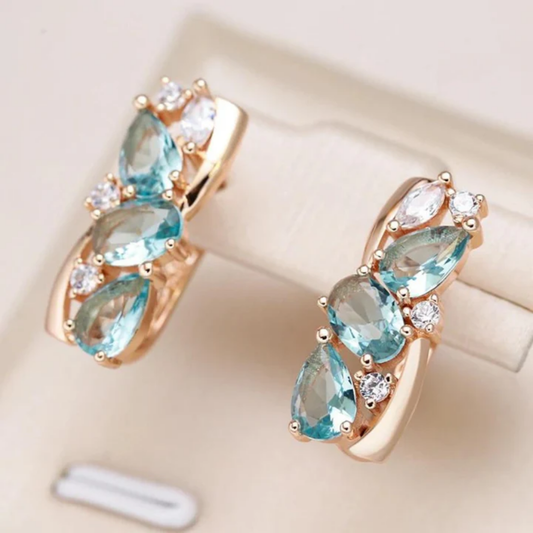 Crystal Tide Teardrop Earrings