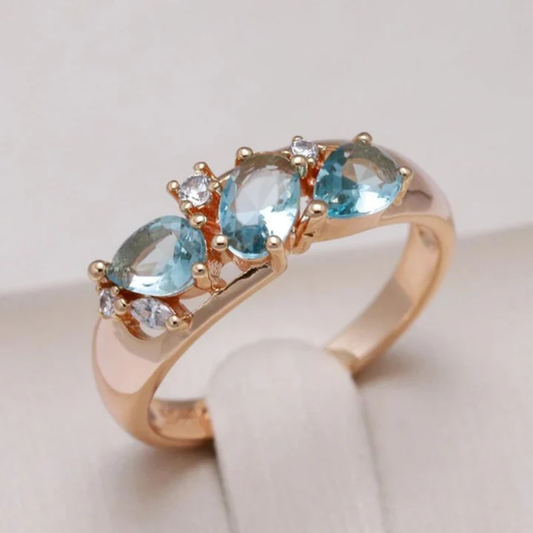 Azure Embrace Ring