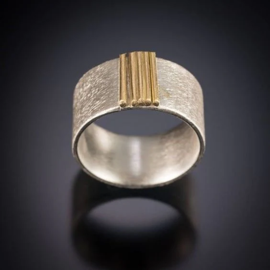 Golden Pillar Statement Ring