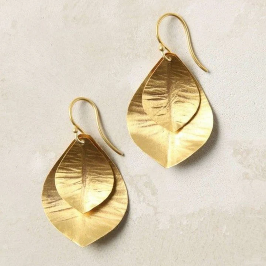 Golden Leaf Whisper Earrings