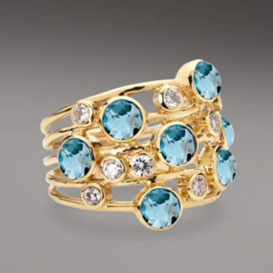 Ocean’s Spark Cascade Ring