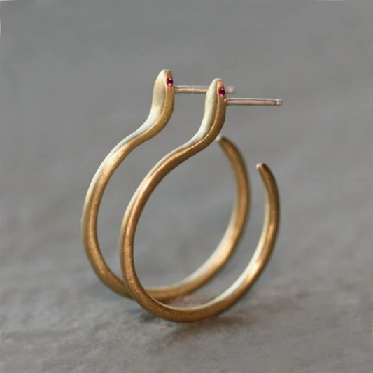 Golden Wave Hoop Earrings
