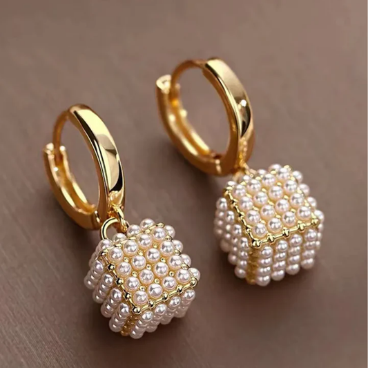 Pearl Luxe Cube Earrings