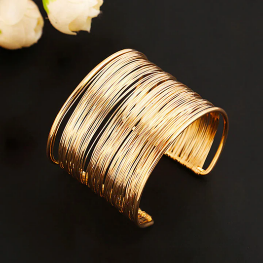 Golden Serenade Cuff Bracelet