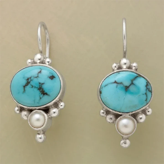 Turquoise Serenity Pearl Earrings