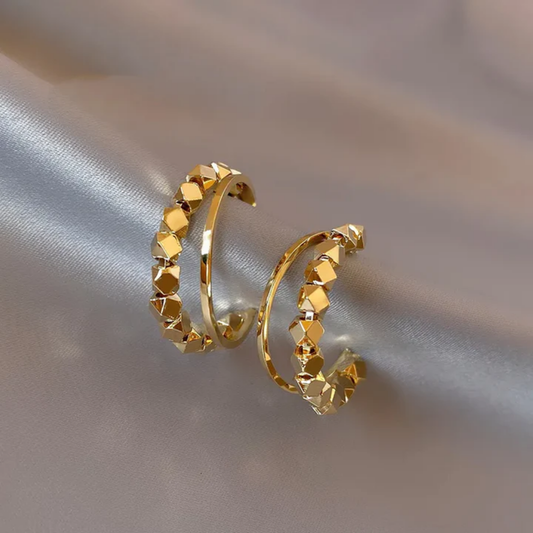 Golden Prism Hoop Earrings