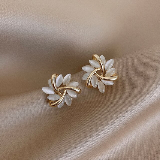 Golden Petal Whirl Earrings