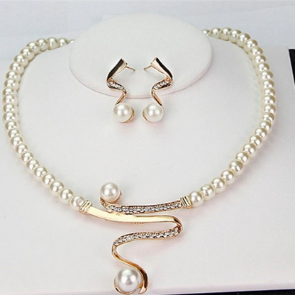 Cascade Serenade Pearl Necklace + Earrings Set