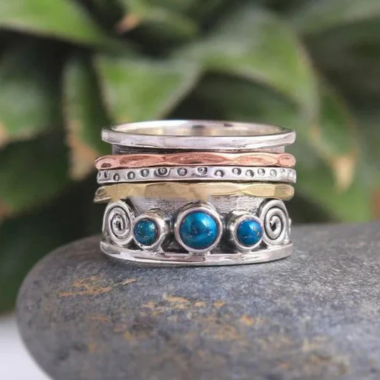Mystic Ocean Spiral Ring