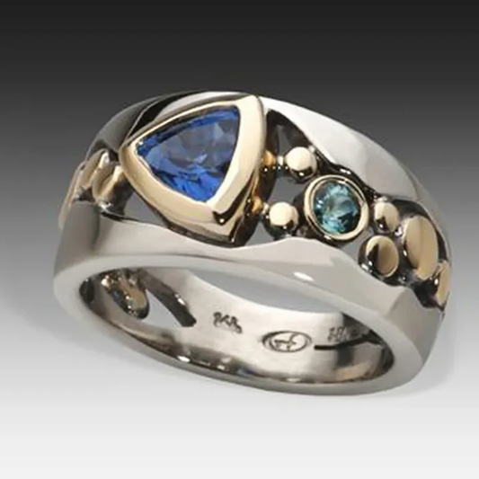 Celestial Tide Blue Gem Ring