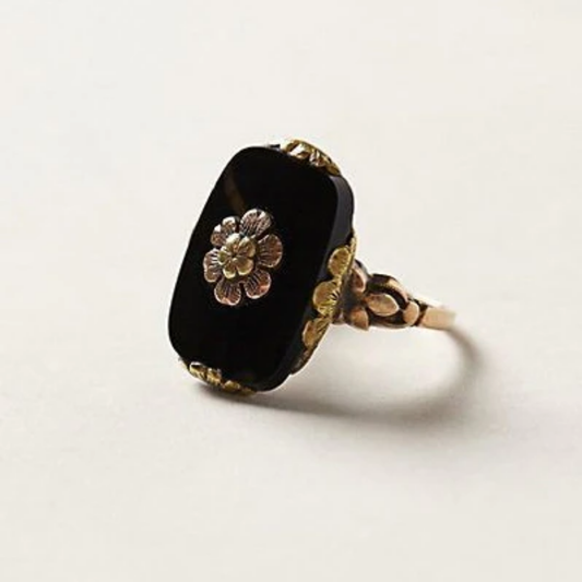 Midnight Bloom Vintage Ring