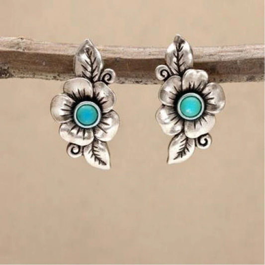 Turquoise Blossom Vintage Earrings