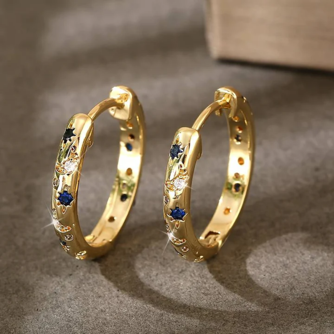 Starlit Midnight Hoop Earrings