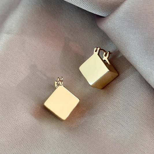 Golden Cube Essence Earrings