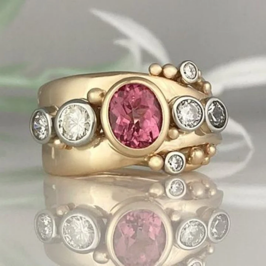 Blush Aurora Crystal Ring