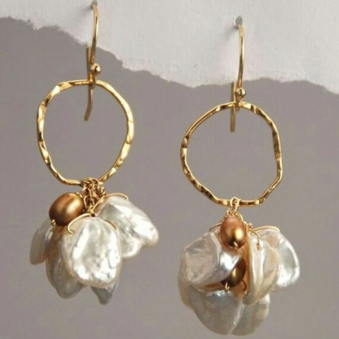 Golden Tide Blossom Earrings
