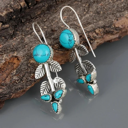Mystic Leaf Turquoise Earrings