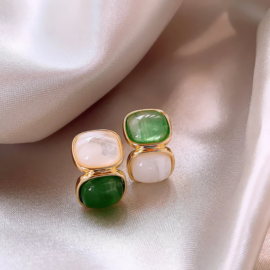 Emerald Moonstone Harmony Earrings