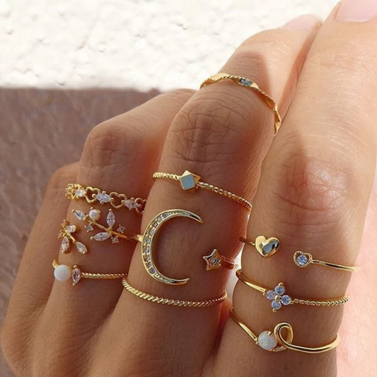 Celestial Garden Stacking Ring Set