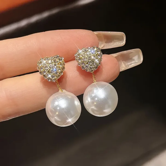 Radiant Heart Pearl Earrings